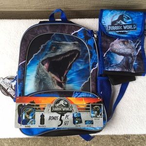 jurassic world backpack blue